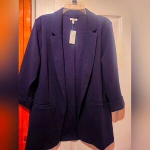 Maurices Blue Blazer with Relaxed Fit and Textured Fabric